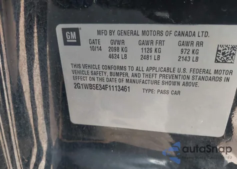 2015 Chevrolet Impala Limited Lt from USA, damaged, VIN 2G1WB5E34F1113461